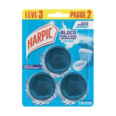 Desodorizador sanitario harpic bloco para caixa acoplada aqcua marine lv3 pg2