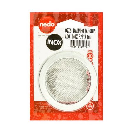 Ralo Para Piá Japonês Tela Inox Nedo Embalagem 1UN