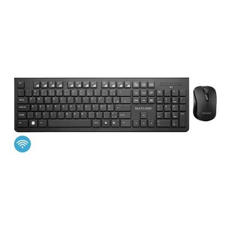 TECLADO E MOUSE S/ FIO TC212 PRETO MULTILASER