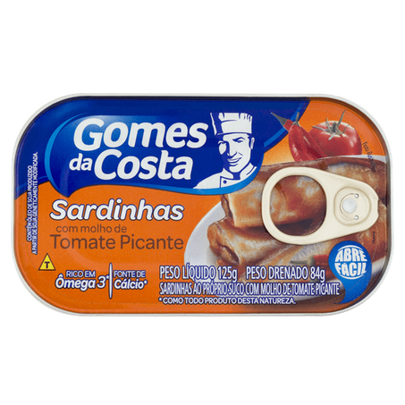 Sardinhas gomes da costa ao molho de tomate picante lata 84g