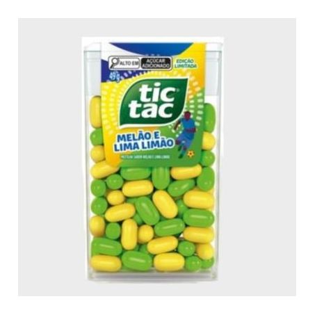 PASTILHA TIC TAC EDIÇÃO LIMITADA MELÃO E LIMA LIMÃO 49,8G