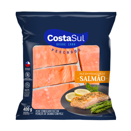 Filé de Salmão Costa Sul Congelado Pedaços 400g