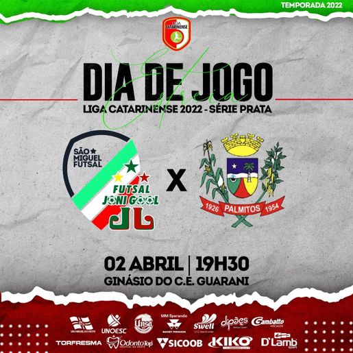 São Miguel Futsal/Joni Gool estreia na LCF contra Palmitos Futsal