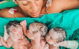 Após ter um filho na 1ª gestação e dois na 2ª, mulher dá à luz trigêmeos em SC