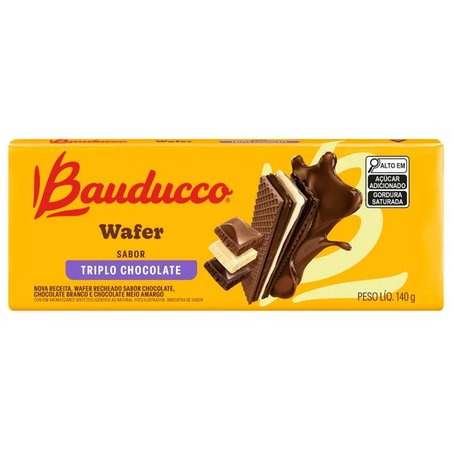 WAFER BAUDUCCO TRIPLO CHOCOLATE 140G