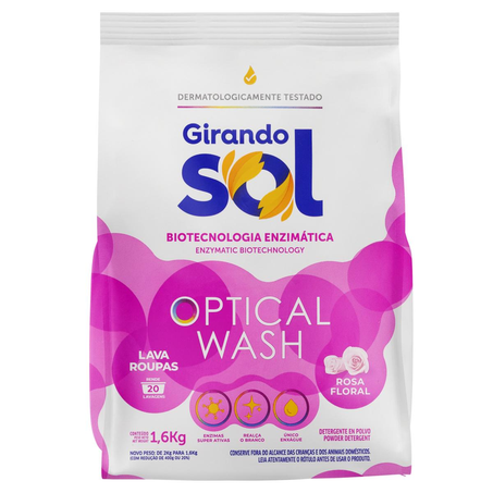 Sabão em Pó Girando Sol 1,6kg - Rosa Floral - Sachê
