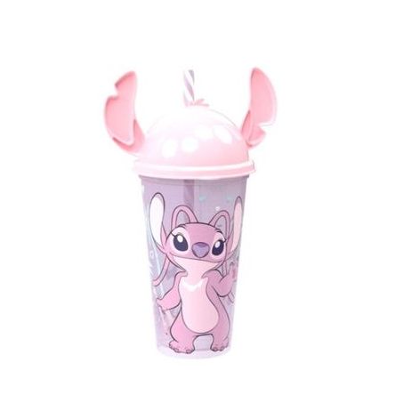 COPO PLASUTIL SHAKE COM TAMPA ORELHA/CANUDO LUDICA 500ML