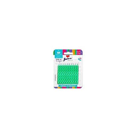 Vela Aniversario Junco Palito Neon Verde C/20 ###