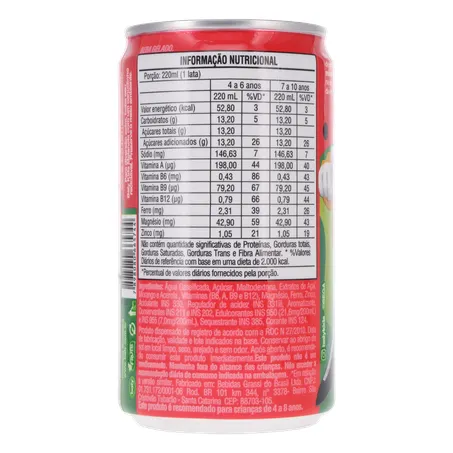 Suplemento Alimentar Líquido Melancia Zero Lactose Sonic Baly Kids Lata 220ml 360-15
