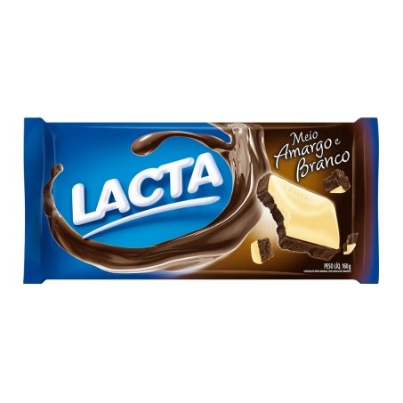 Choc lacta 160g meio amargo/bco