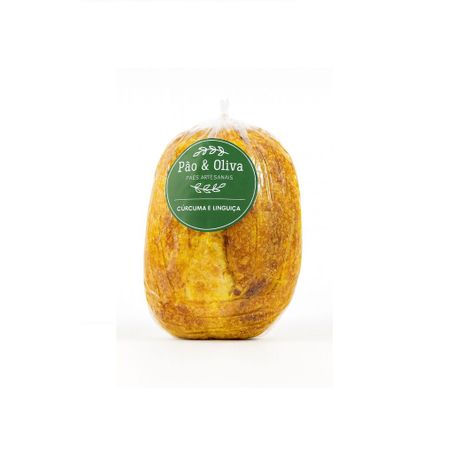 Pão italiano pão e oliva fermentação natural cúrcuma e linguiça 500g