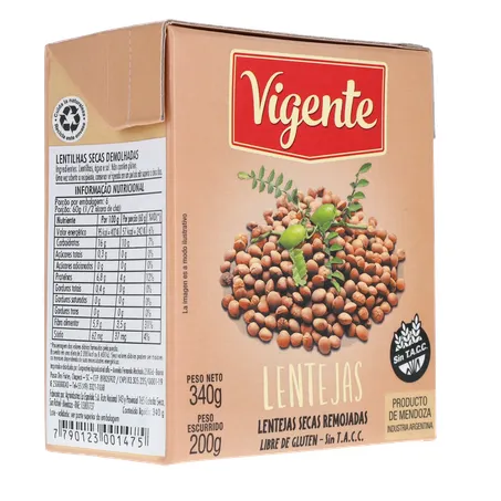 LENTILHA EM CONSERVA IMPORTADO DA ARGENTINA VIGENTE TP 200G 360-32