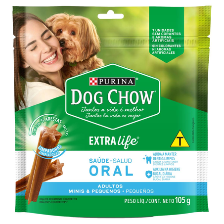 Petisco Dog Chow 105g - Saúde Oral - Raças Pequenas