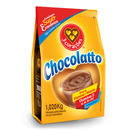 Achocolatado em po 3coracoes 1.02kg