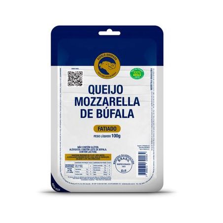QUEIJO MOZZARELA DE BUFALA FATIADO BUFALO DOURADO 100G
