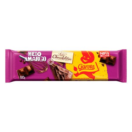 CHOCOLATE MEIO AMARGO GAROTO CHOCOLATERIA