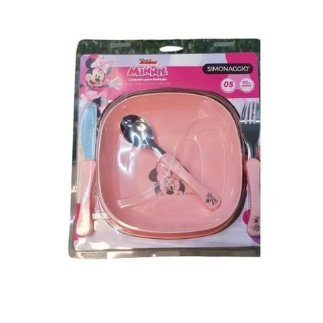 KIT SIMONAGGIO DISNEY REFEIÇÃO MICKEY ROSA 5 PEÇA