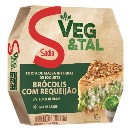 TORTA COM MASSA DE IOGURTE RECHEIO BRÓCOLIS COM REQUEIJÃO SADIA VEG & TAL