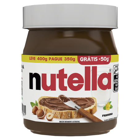 Creme De Avelã Ferrero Nutella Com Cacau Pote Leve 400g Pague 350g 
 