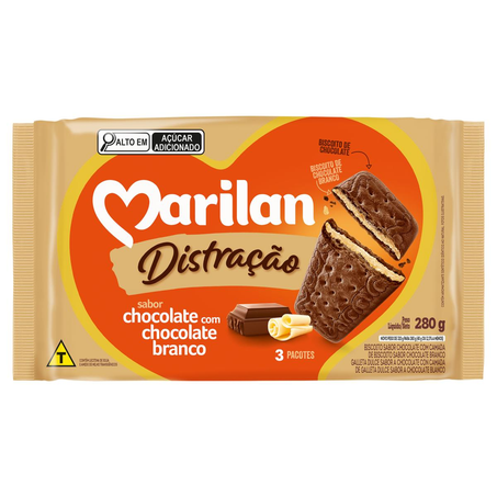 Biscoito Distração Marilan 280g - Chocolate