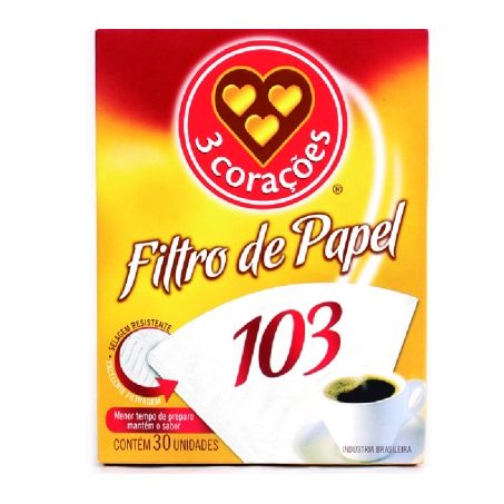Filtro de papel 3 coracoes n.103 c/30