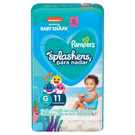 Fralda Splashers Pampers Tam. M/ G - Praia - Com 11 Fraldas