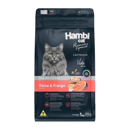 RAÇÃO PARA GATO HAMBI PREMIUM CASTRADO 1KG