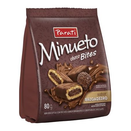 BISC.MINUETO CHOCO BITES 80G BRIGADEIRO