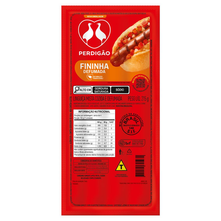 Linguiça Perdigão 215g - Fininha - Mista - Defumada