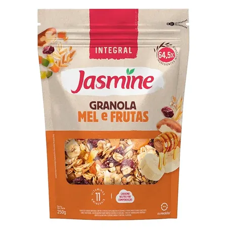 Granola Integral Jasmine Mel e Frutas Sachê 250gr