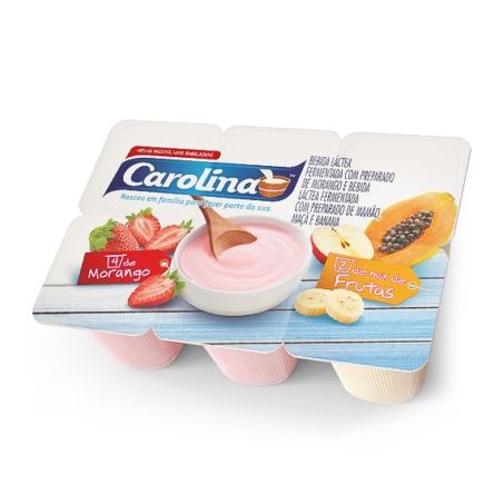 BEBIDA LÁCTEA CAROLINA MORANGO E MIX DE FRUTAS 510G
