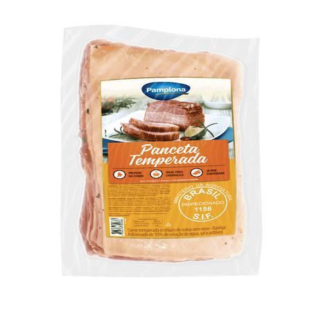 Panceta Suína Temperada resfriada Pamplona Aprox. 600g Un