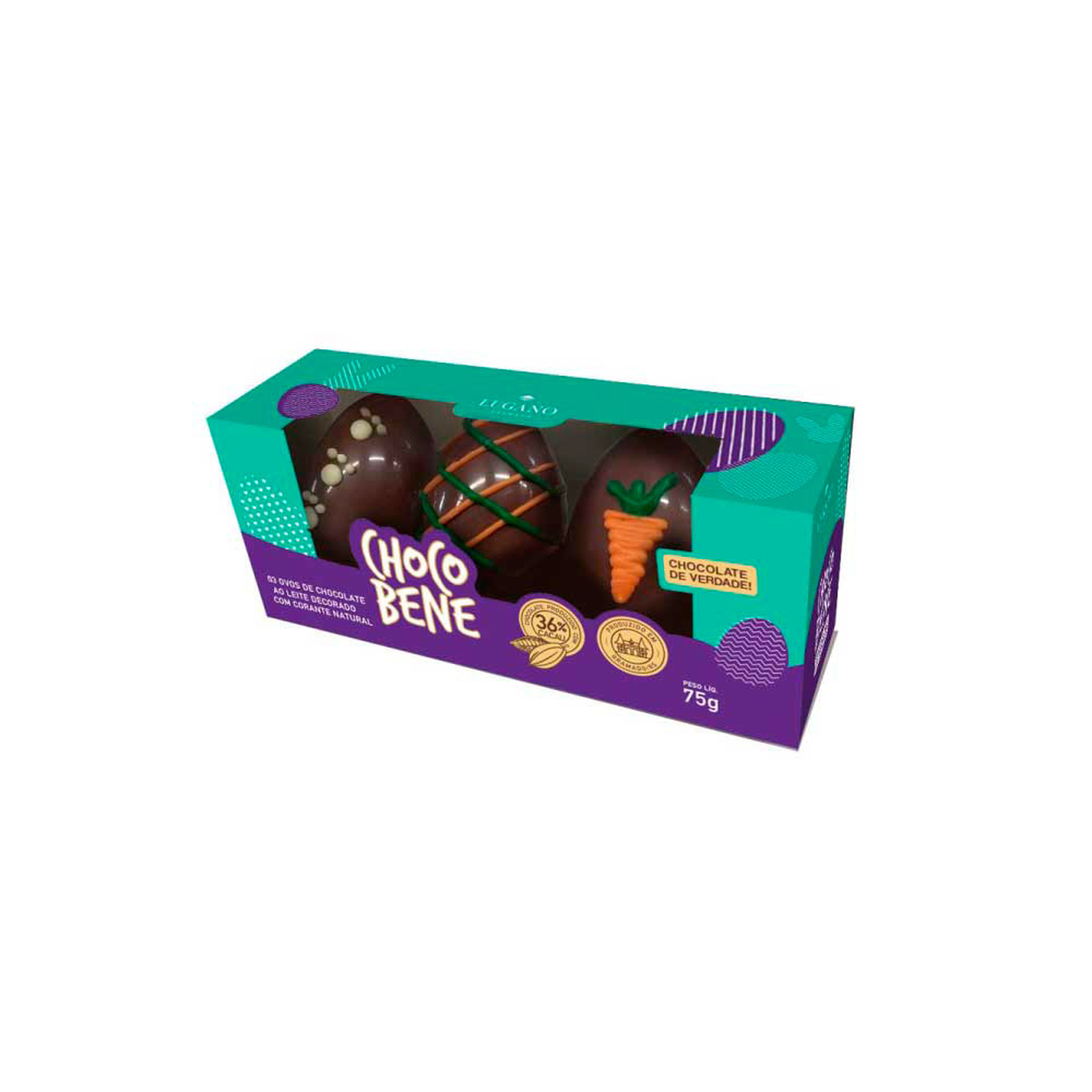 Chocolate Lugano Chocobene Mini Ovo Ao Leite Caixa Com 3 Unidades