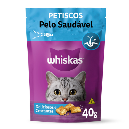 Petisco Whiskas Pelo Saudável Para Gatos Adultos 40 g