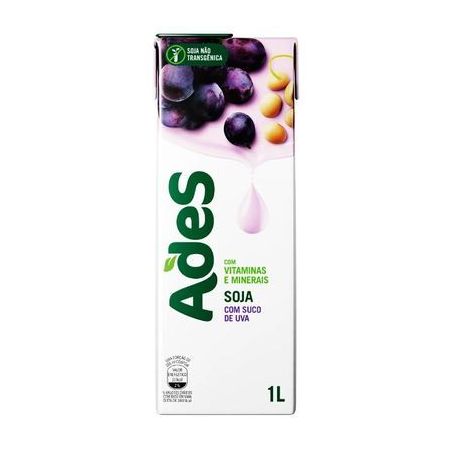 Bebida a Base de Soja Ades Sabor Uva Caixa 1lt