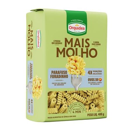 Massa orquidea parafuso furadinho mais molho 400g
