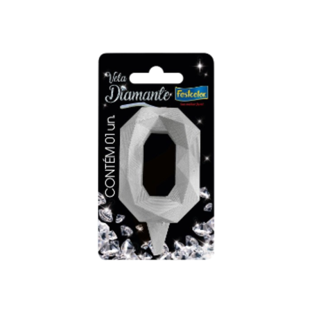 VELA DIAMANTE PRATA N0 FESTCOLOR 