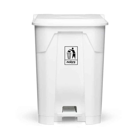 LIXEIRA PLÁSTICA 50L C/ PEDAL BRANCA NOBRE