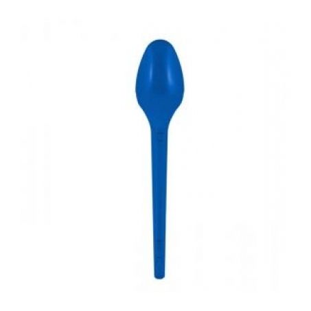 Colher sobremesa azul strawplast c/50