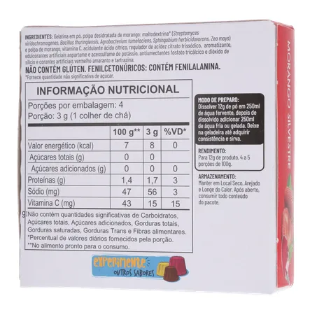 Gelatina Apti Zero Morango Embalagem 12G 360-20