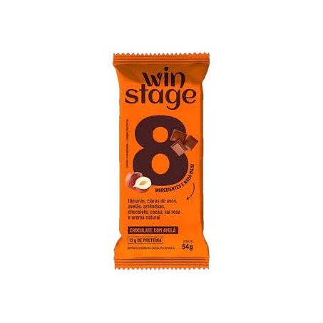 Barra winstage avelã com chocolate 12g de proteína 54g