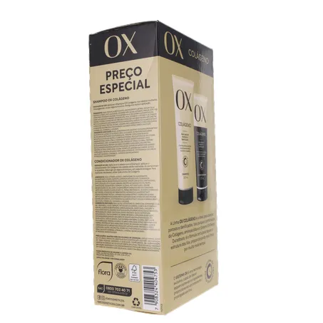 Kit Shampoo 200ml + Condicionador 170ml Ox Colágeno Caixa 370ml 360-12