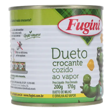 Ervilha e Milho Verde em Conserva Fugini Cozido Ao Vapor Lata 200gr 360-32