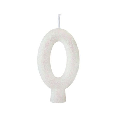 Vela cintilante glitter regina n 0 branca