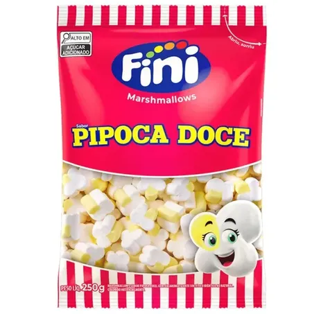 Bala fini 250g marshmallow pipoca doce