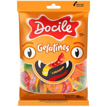 Bala gelatines docile 80g cobrinhas