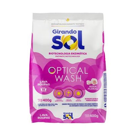 Lava-roupas Pó Rosa Floral Girando Sol Optical Wash Pacote 400G