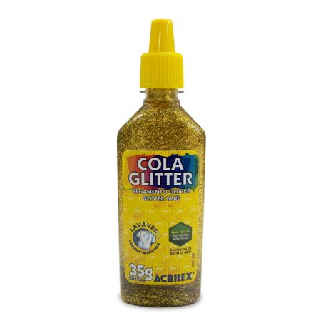 COLA ACRILEX C/GLITTER 35 G OURO                  