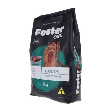 ALIMENTO PARA CÃO FOSTER ONE RAÇAS PEQUENAS CARNE E ARROZ PACOTE 1KG 360-3