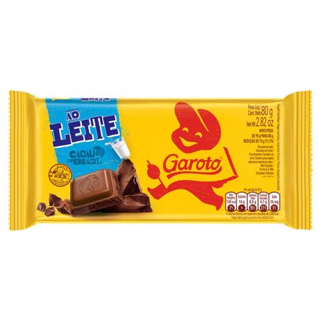 Chocolate garoto leite 80 gr